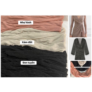 Vải Lưới Dập Ly Dệt Nhũ Sang Trọng ,may áo, chân váy , đầm vitage có lót cùng màu