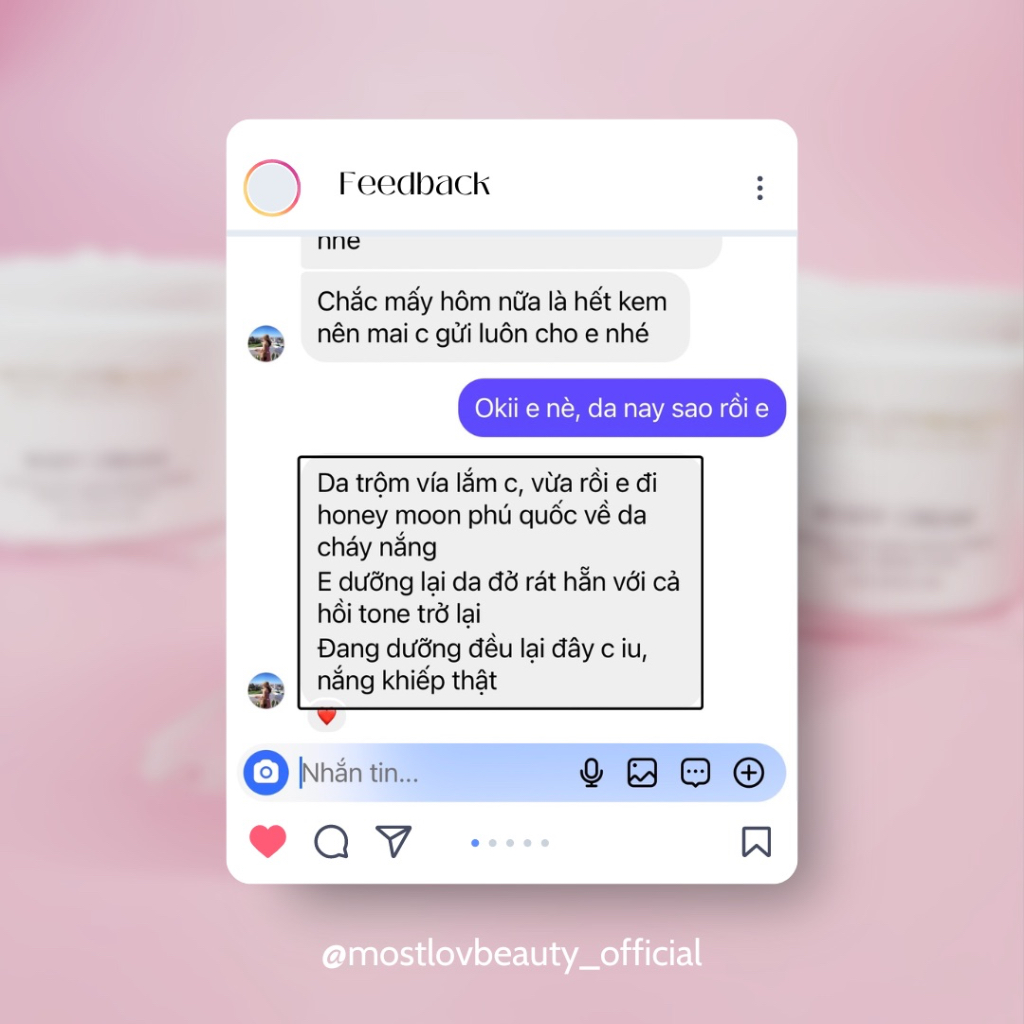 Kem Body Dưỡng Trắng Da Vào Ban Đêm Mostlovbeauty, TRẮNG THẬT Sau 2 Tuần Sử Dụng
