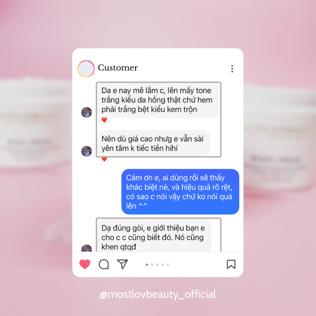 Kem Body Dưỡng Trắng Da Vào Ban Đêm Mostlovbeauty, TRẮNG THẬT Sau 2 Tuần Sử Dụng