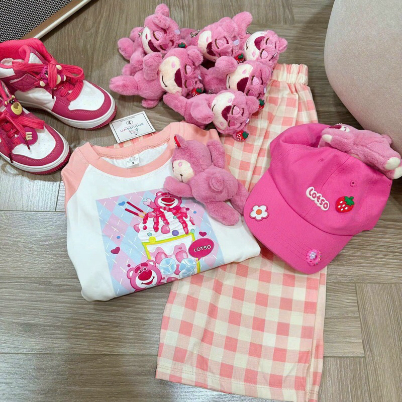 Set quần dài suông áo cotton xịn sò size bé gái 10-30kg