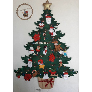 { CT1 - CAO 1.13 MÉT x  75cm } 1 CÂY THÔNG NOEL / GIÁNG SINH - 20 Hình Chim cánh cụt_ trang trí thiệp, phong thư