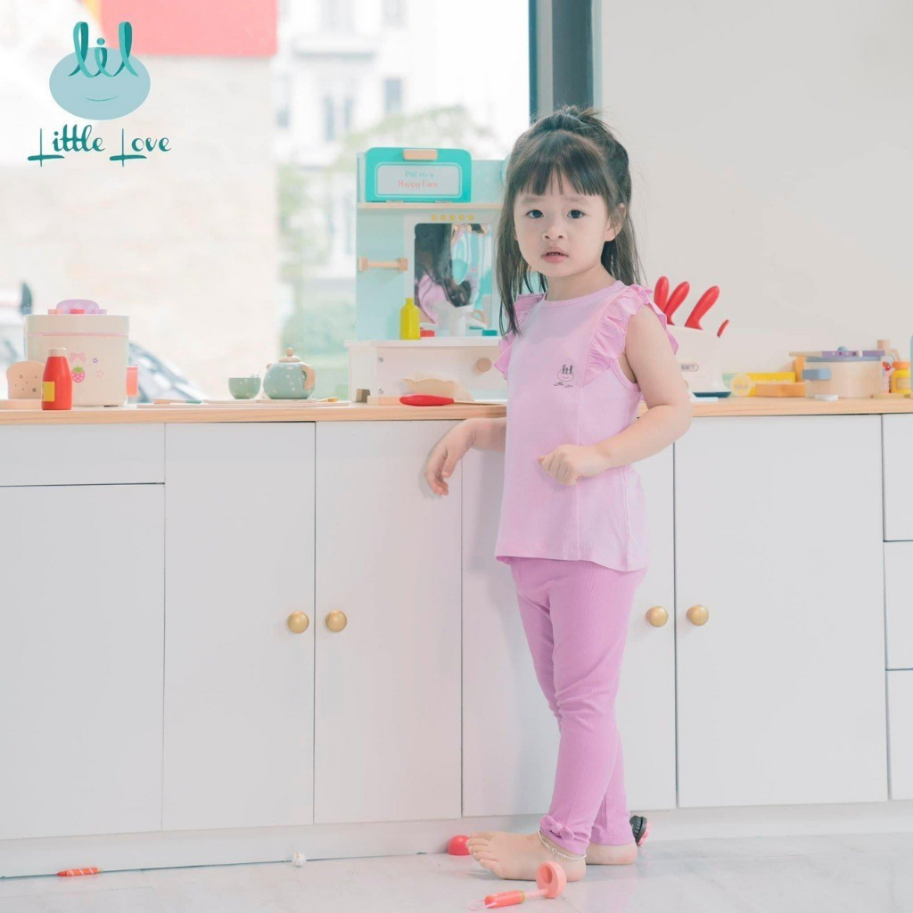 LCT55. Bộ quần áo ba lỗ quần dài cho bé gái từ 6m đến 4y little love