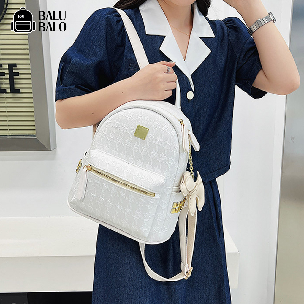 Balo nữ, túi xách nữ họa tiết thời trang mới BALU BALO BLWBL72208