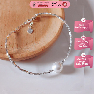  Vòng Tay Bạc Hạt Nhỏ Mix Ngọc Trai 10ly Tinh Tế Nhỏ Nhắn - Ngọc Trai Trường Thịnh 