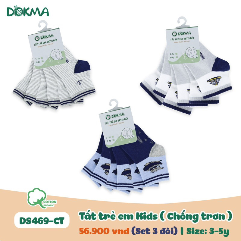Set 3 đôi tất phối hình Dokma