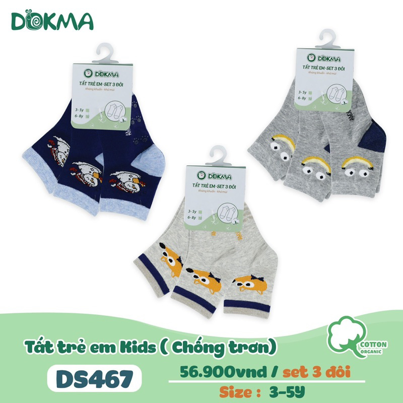 Set 3 đôi tất phối hình Dokma