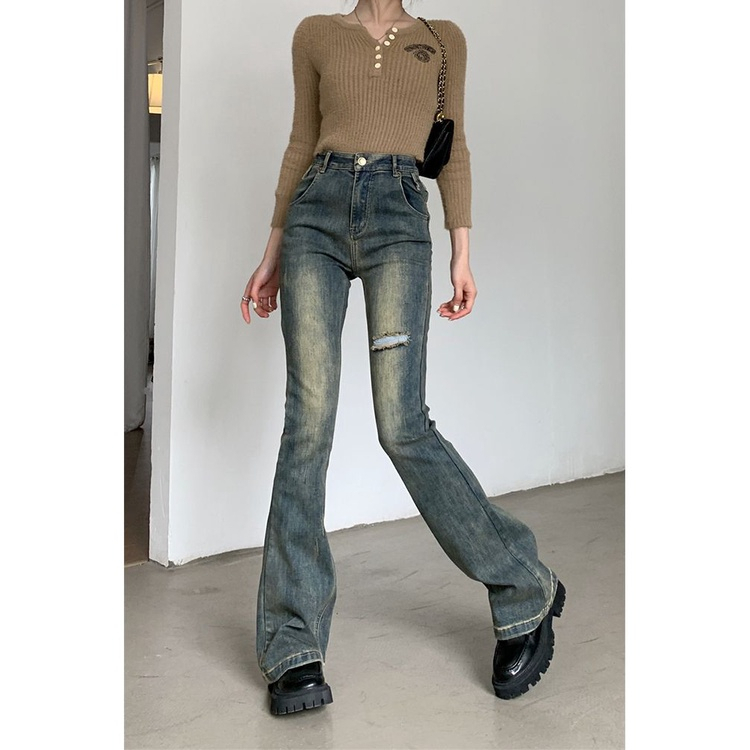 Quần Loe Rách Girl Phố , Quần Jean Bò Ống Loe Rách 1 Bên Siêu Cá Tính Chất Co Giãn 2023 Đ01 | BigBuy360 - bigbuy360.vn