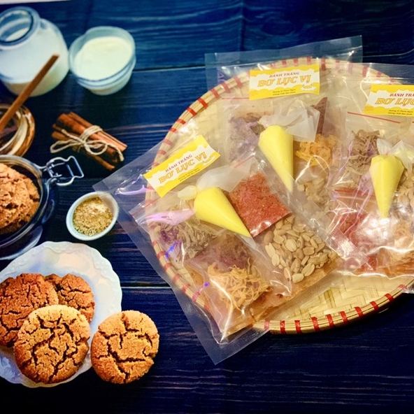 Set Bánh Tráng dẻo tôm  Bơ Lục Vị size to bé, phù hợp 4-5 người ăn Thèm gì cũng có
