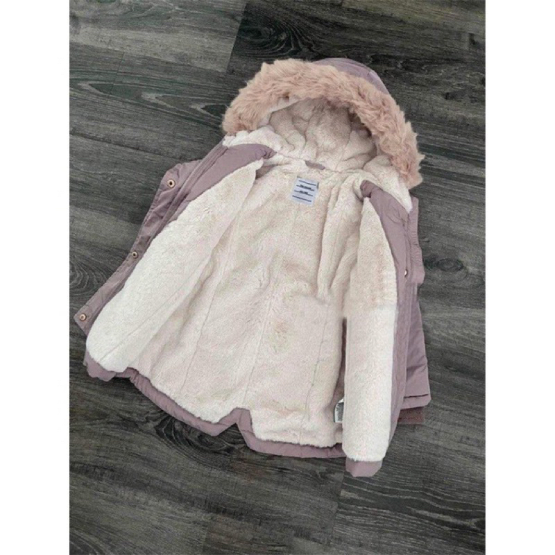 Áo khoác parka hồng cho bé gái