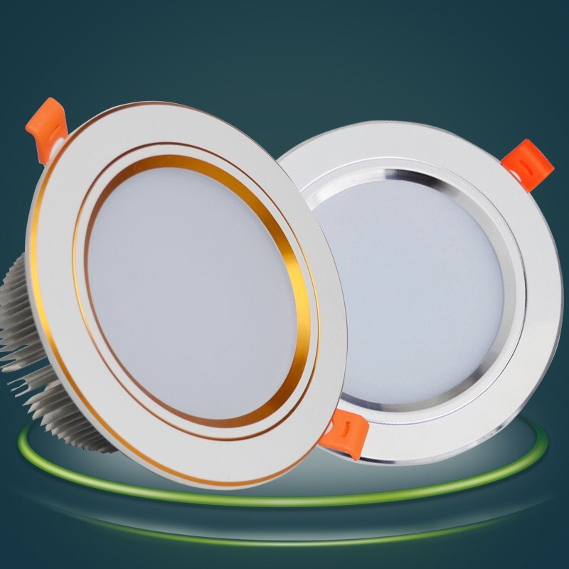 Đèn Led âm trần thạch cao 7w,Đèn mắt trâu đổi màu lỗ khoét 90mm phủ mặt 120mm trang trí phòng ngủ và phòng khách