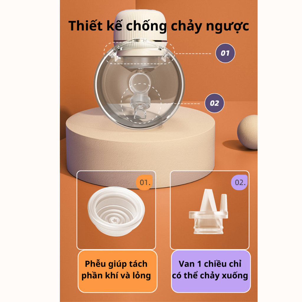 Máy Hút Sữa Không Dây Rảnh Tay Cao Cấp Máy Hút Sữa Đơn Massage Kích Sữa Máy Vắt Sữa Thông Minh Êm Ái Sạc Pin Tiện Lợi