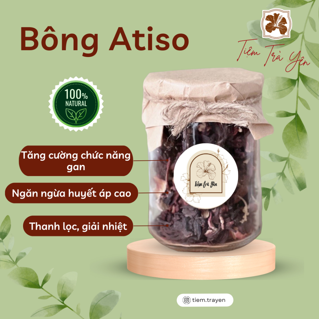 Trà Atiso Đỏ Sấy Khô Nguyên Bông giúp Chống oxy hóa, giải độc gan, điều hòa huyết áp, tăng miễn dịch, hỗ trợ tiêu hóa