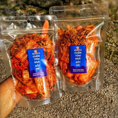 Bánh Tráng Cuộn Tôm Mực Sốt Me