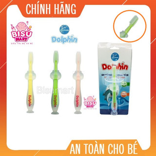 Bàn chải đánh răng silicone, bàn chải tập đánh răng Dolphin cho bé