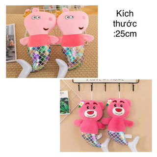 Gấu bông,thú nhồi bông hình heo tiên cá,gấu tiên cá mềm mại,cute, kích thước 25cm..