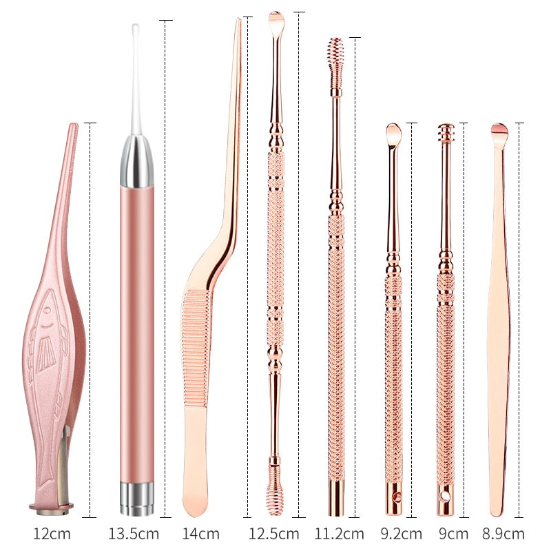 Lấy ráy tai ngoáy tai có đèn cho trẻ em và người lớn, Dụng cụ lấy ráy tai thép cao cấp không gỉ - ACOPI.store