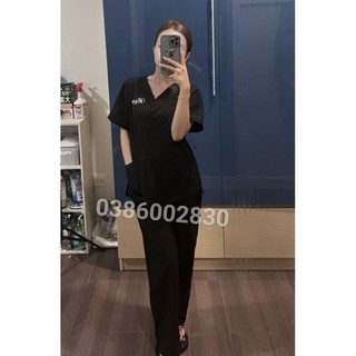 Đồng phục spa/đồng phục y tế màu đen nhiều màu chất lượng