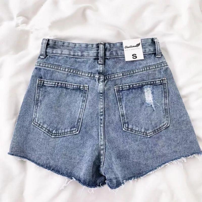 Quần short jeans nữ Anna jeans tua lai rách ulzzang phong cách hàn quốc trẻ trung năng động cá tính