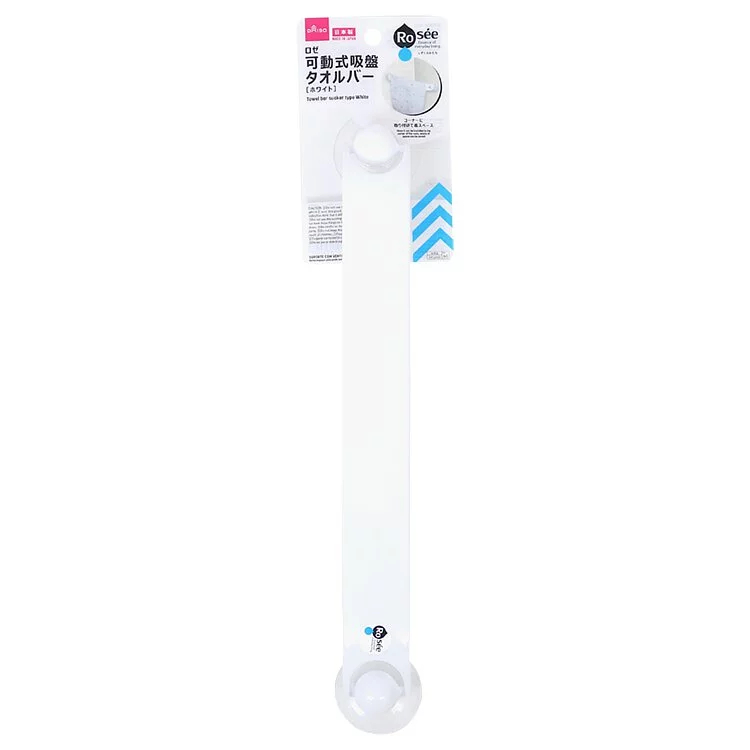 Giá treo khăn phòng tắm Rosee có móc hít 37.2x4.6x5.1 cm Daiso Japan