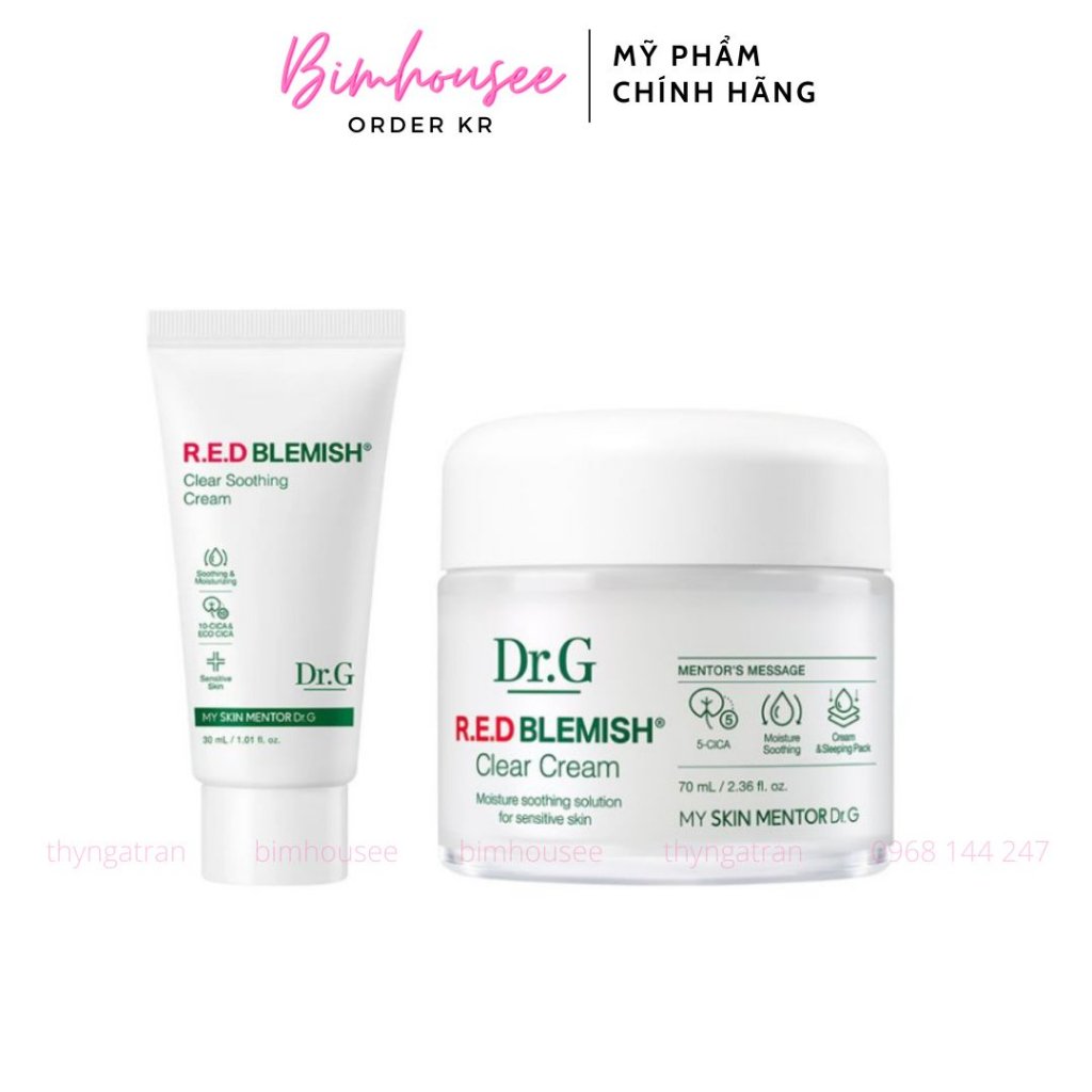 Kem dưỡng cho da dầu mụn DrG Dr.G Red Blemish clear cream dr g