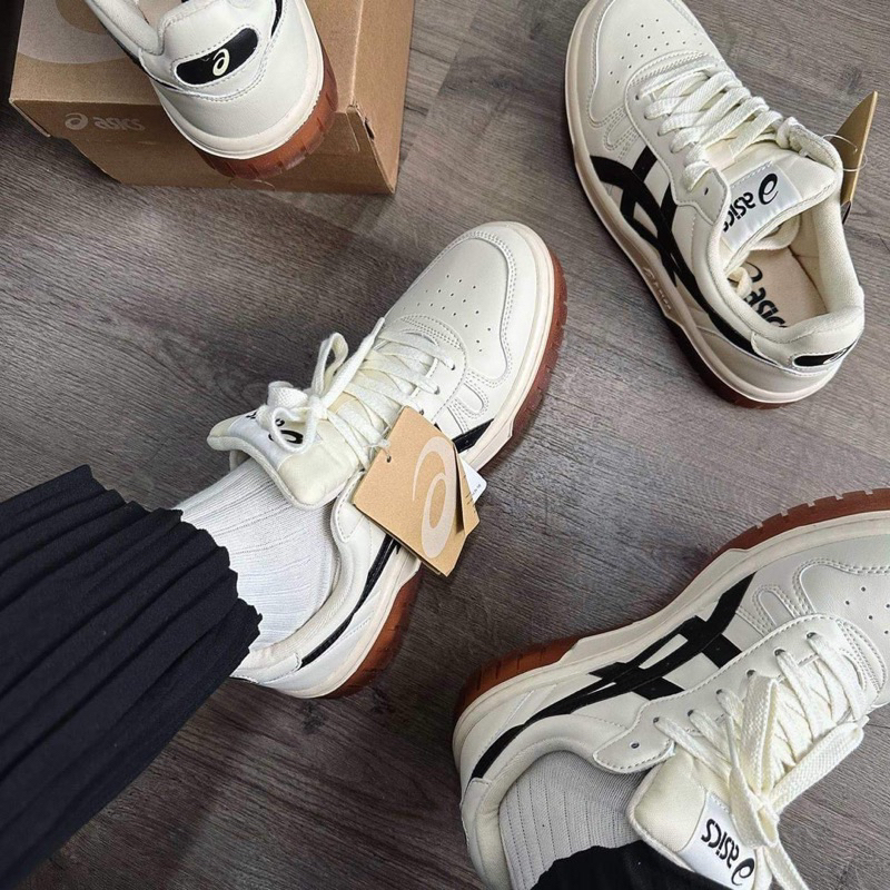 Giày Asics Court MZ Cream Black Gum mẫu mới nhất hót trend đủ size nam full tem box