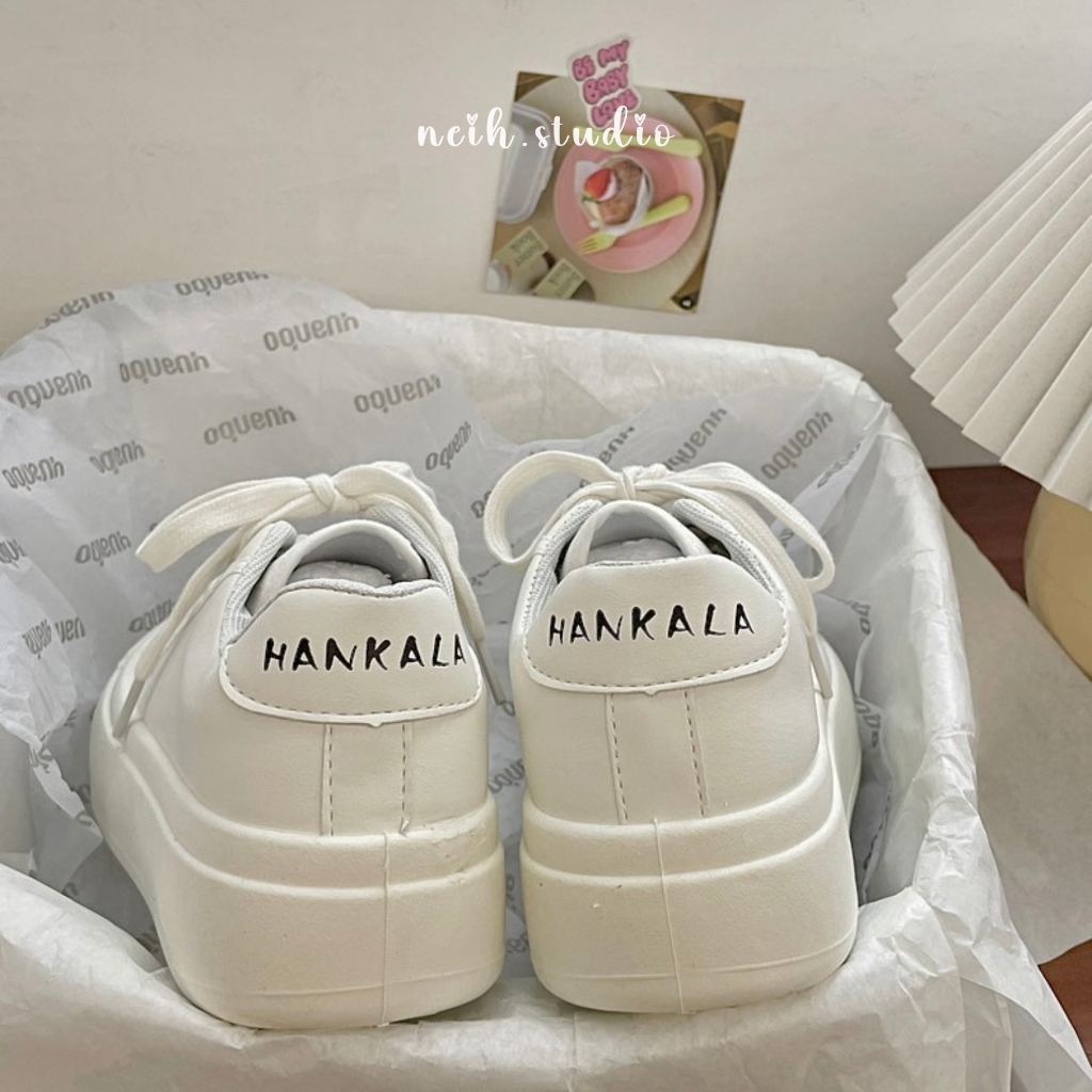 Giày sneaker trắng nữ sinh bánh mì đế cao đáng yêu neih.studio