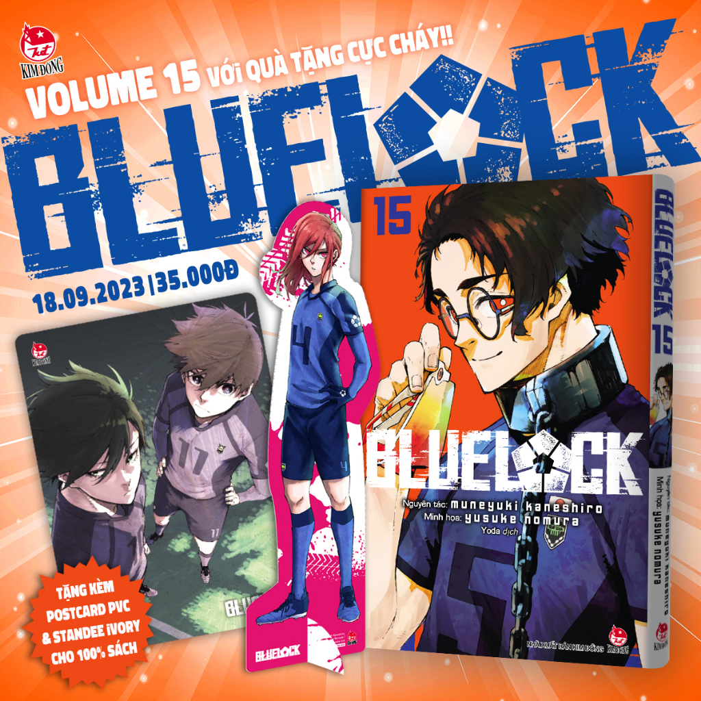 Truyện - Blue Lock tập 15 bluelock tập 15 full seal 9 card card isagi hiếm  + card + standee Chigiri , BẢN ĐẶC BIỆT