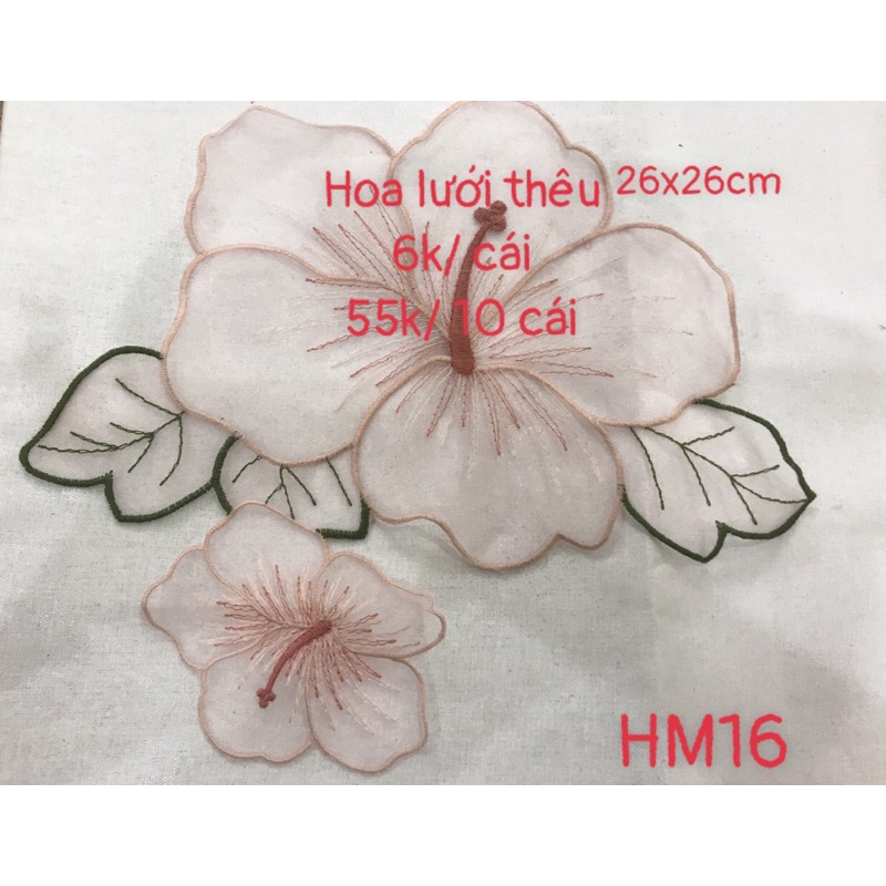 Hình may Hoa lưới thêu đính áo