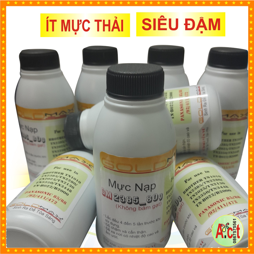 CHAI Mực nạp hộp mực máy in Brother HL L2321D, L2320D, L2340D, L2340DW, L2365D, L2365DN, L2365DW nặng 80Gr, in 2200 tờ.