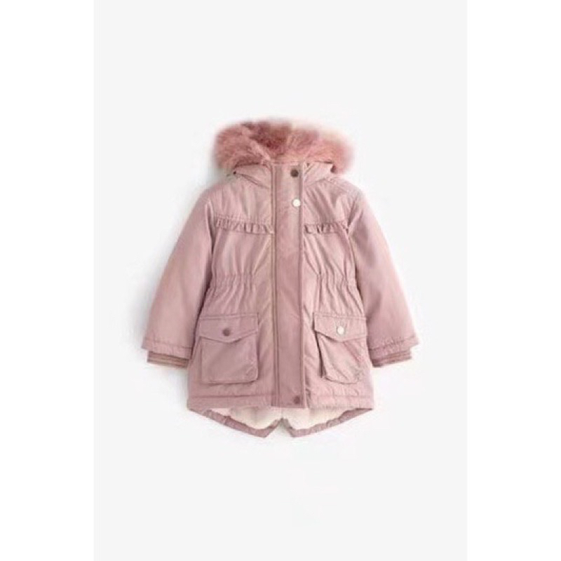 Áo khoác parka hồng cho bé gái