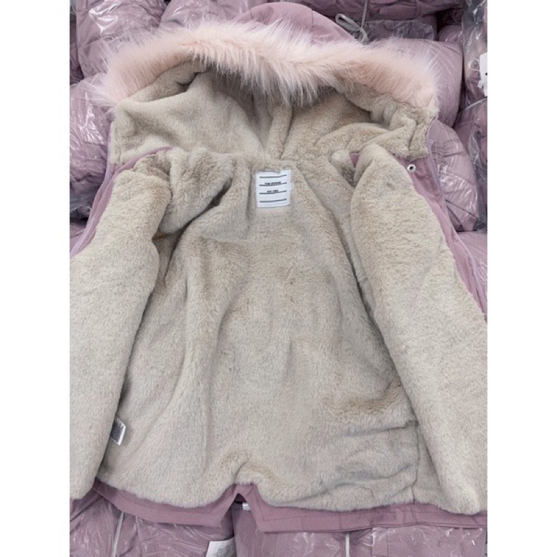Áo khoác parka hồng cho bé gái