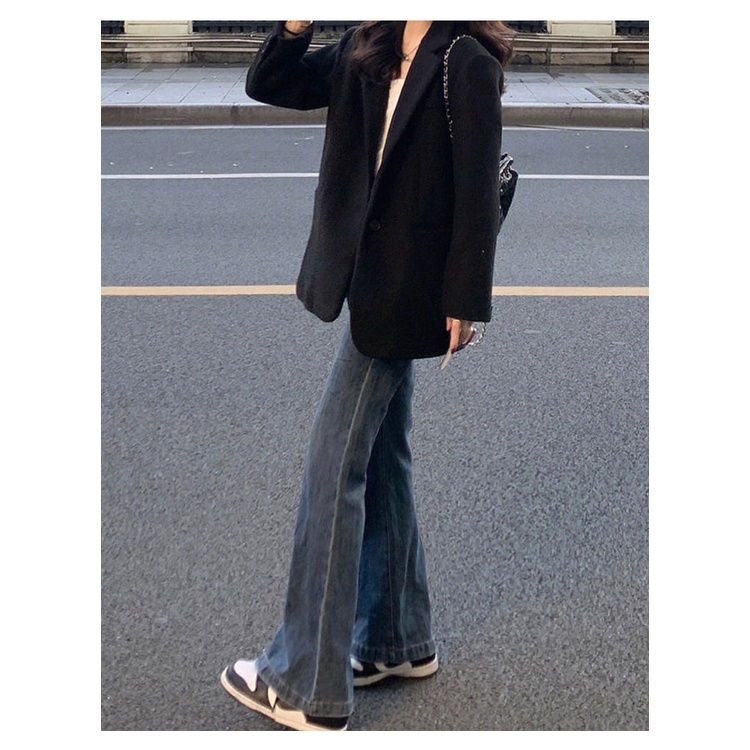 Quần Jeans Nữ Ống Loe , Quần Bò Nữ Ống Loe Màu Xanh Phong Cách Đường Phố TL44 | BigBuy360 - bigbuy360.vn