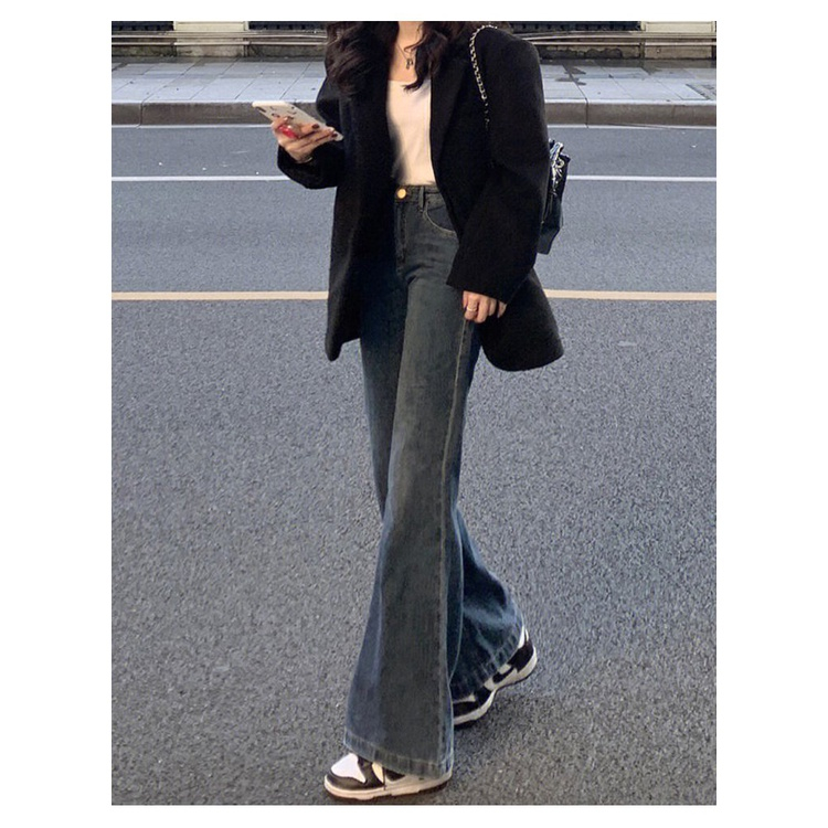 Quần Jeans Nữ Ống Loe , Quần Bò Nữ Ống Loe Màu Xanh Phong Cách Đường Phố TL44 | BigBuy360 - bigbuy360.vn