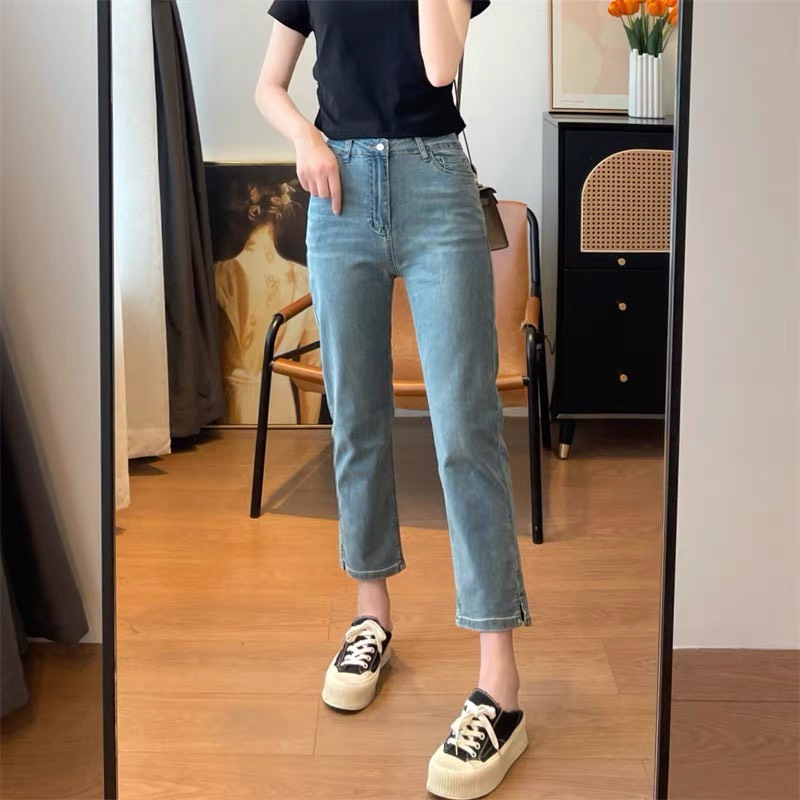 Quần Jeans Nữ Ống Đứng , Quần Bò Nữ Ống Đứng Xẻ Gấu Mặc Lên Siêu Xinh TL45 | BigBuy360 - bigbuy360.vn