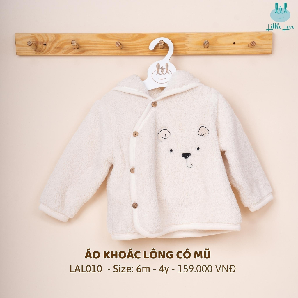 Áo khoác lông có mũ cho bé hãng Lil dày dặn ấm áp cho bé từ 6 tháng đến 4 tuổi