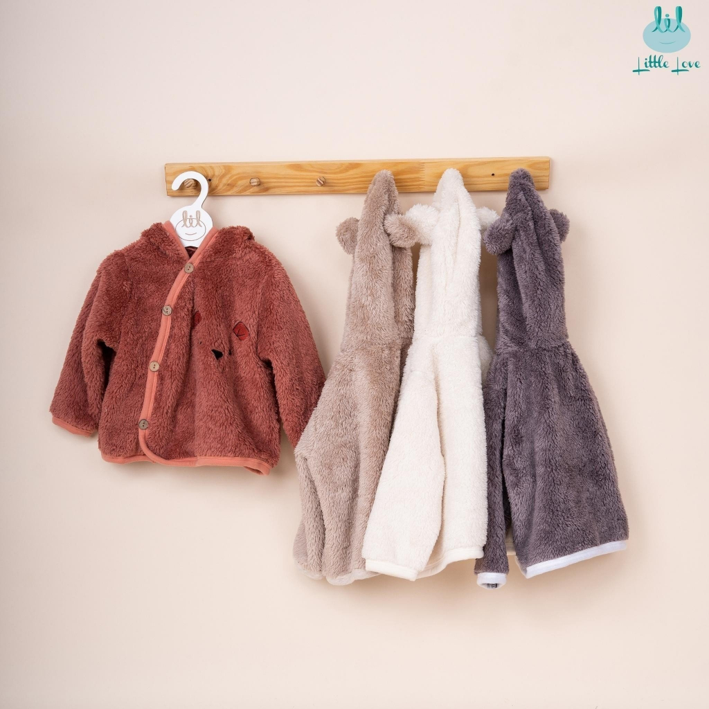 Áo khoác lông có mũ cho bé hãng Lil dày dặn ấm áp cho bé từ 6 tháng đến 4 tuổi