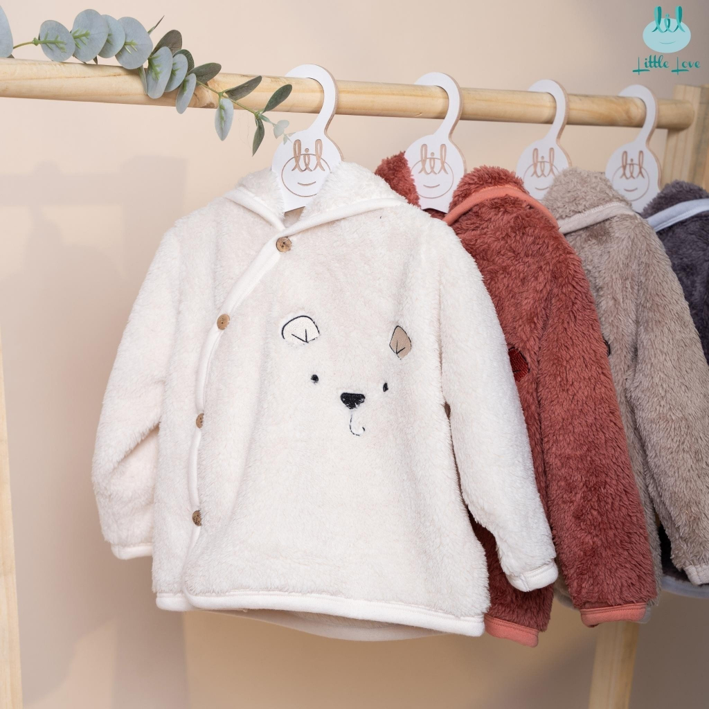 Áo khoác lông có mũ cho bé hãng Lil dày dặn ấm áp cho bé từ 6 tháng đến 4 tuổi