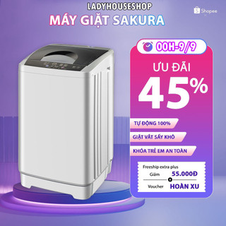  Máy giặt mini SAKURA Tự động 100%, giặt, vắt, sấy - Có thể giặt áo khoác lông mùa đông
