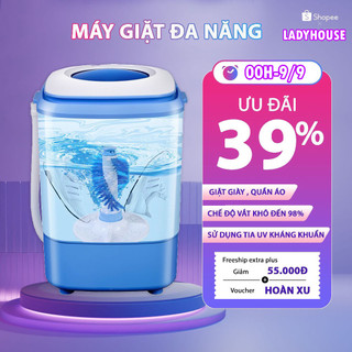 (MẪU MỚI 2023-BH 12 THÁNG) Máy giặt Mini đa năng giặt được cả giày và quần áo, vắt khô, khử khuẩn bằng công nghệ Blue Ag