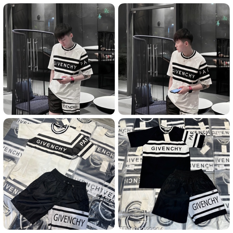 Bộ quần áo Givenchy Vật liệu Cotton thời trang Bộ Phông Givenchy Cotton co dãn thoáng máu momoshop