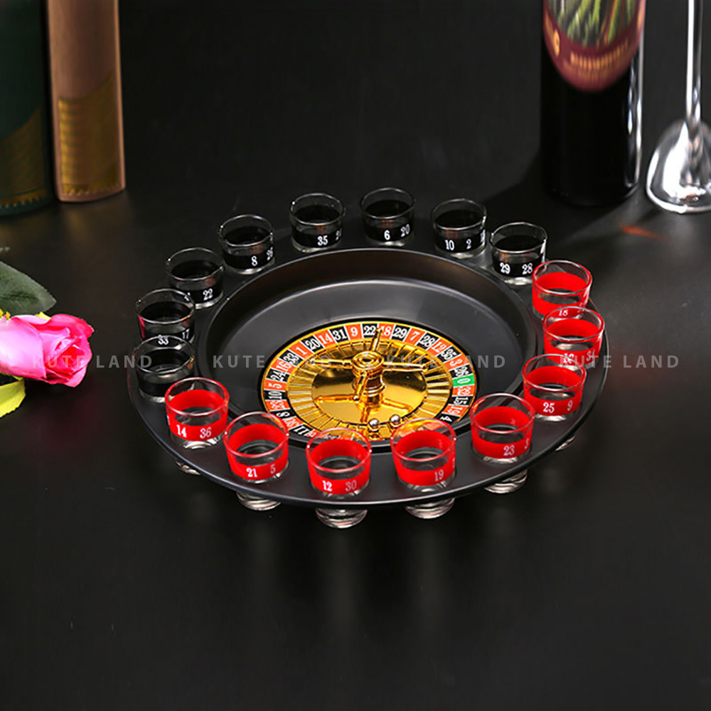 Đồ chơi ăn nhậu Drinking Roulette vòng quay uống rượu bia 16 ly Drinking Game GUB1