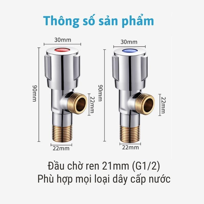 Van khóa nước, khóa giảm áp nóng lạnh đồng tinh luyện Suinlife bảo hành 12 tháng