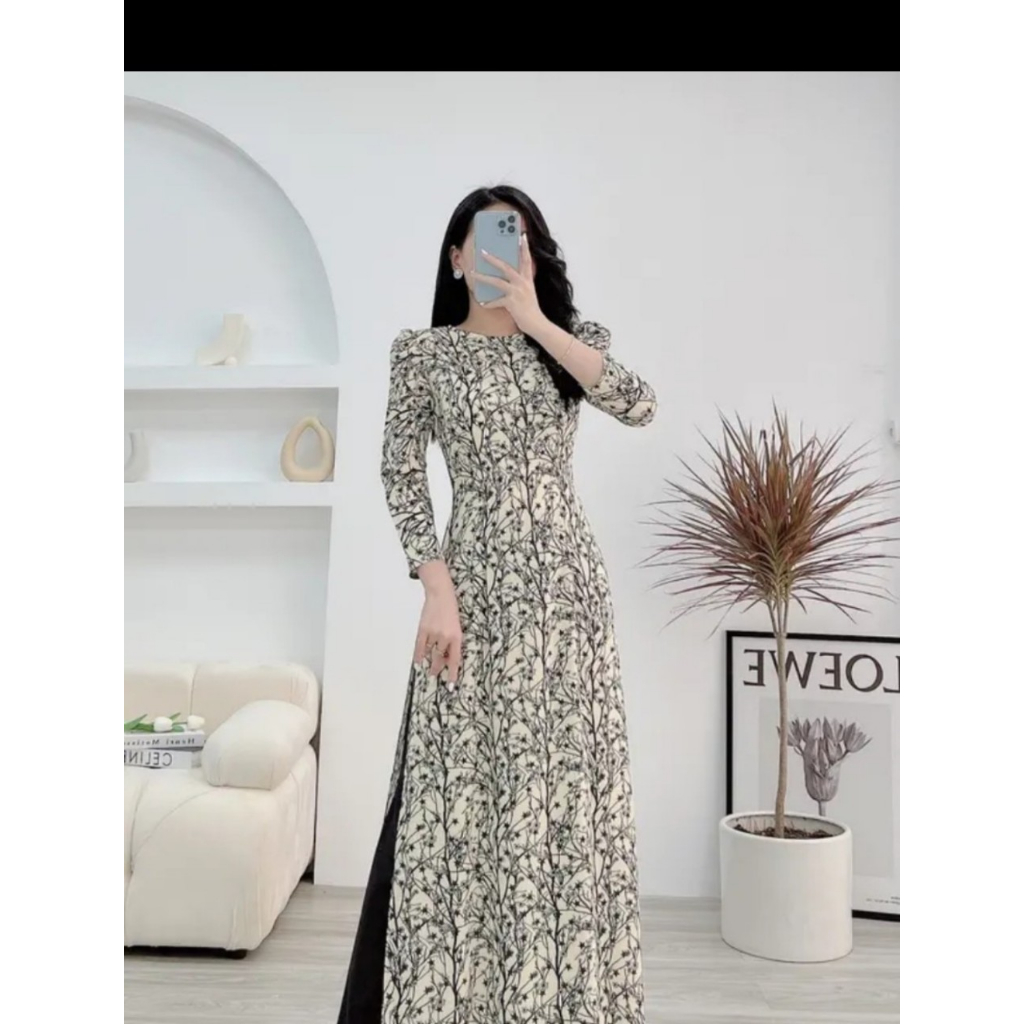 ÁO DÀI HOA NHÍ SIÊU YÊU ĐỦ SIZE TAY PHỒNG CỔ TRÒN