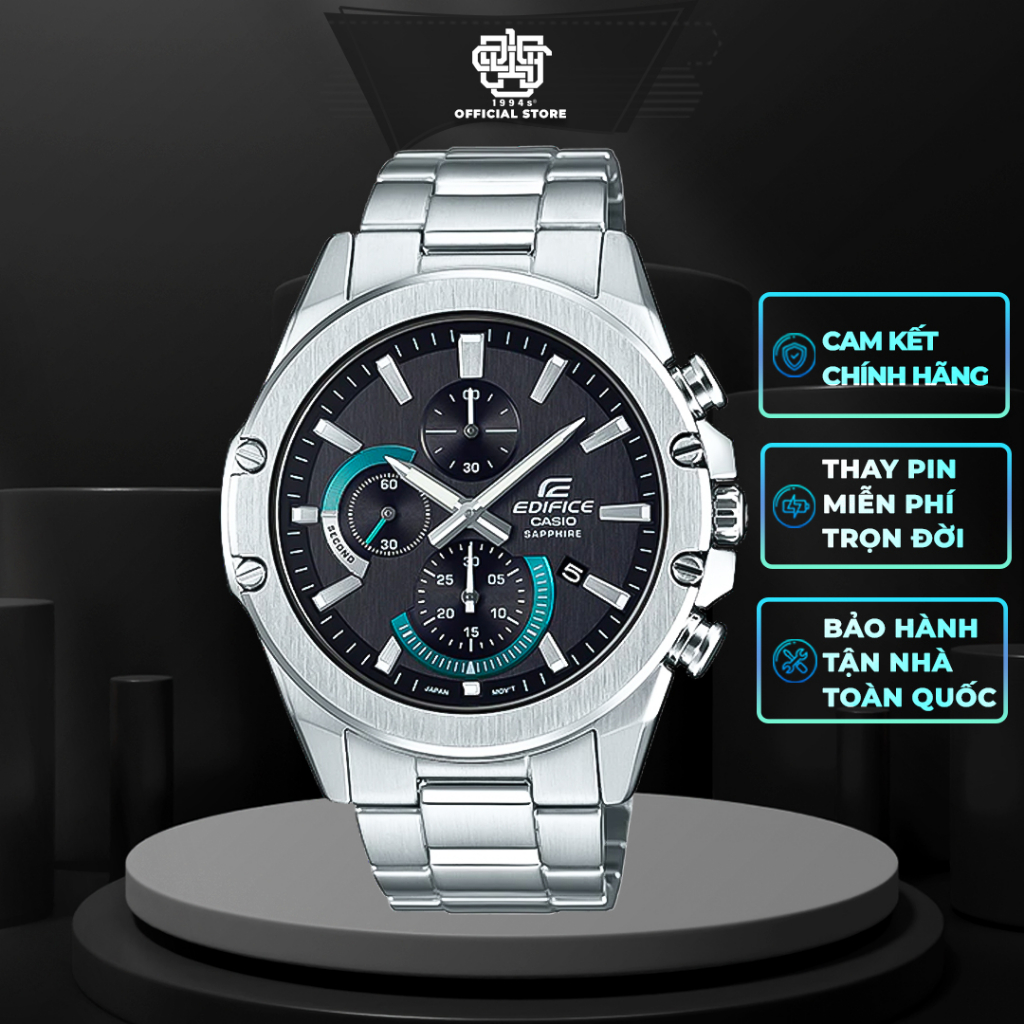 Đồng hồ nam Casio Edifice EFR-S567 / EFR-S567D-1A mỏng 9,5mm, kính Sapphire chính hãng