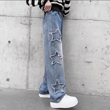 Quần Bò Cho Bé Gái Dáng Suông Phong Cách Thời Thượng Chất Bò Mềm Thoáng Mát Đi Học