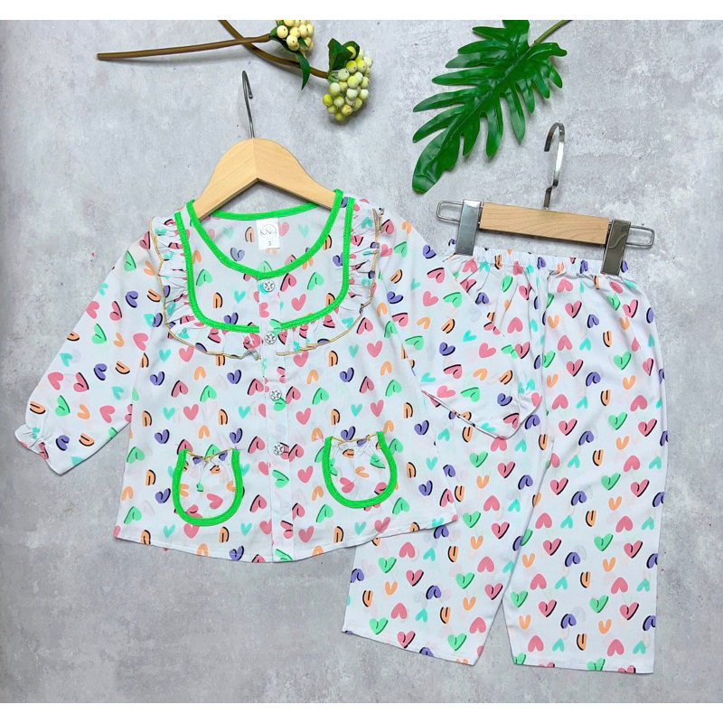 Bộ tole/lanh bé gái tay dài quần dài cài giữa -KN Kids