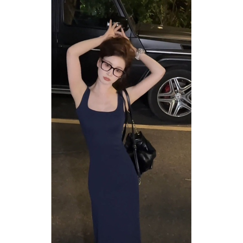 Váy ulzzang body dáng dài hai dây