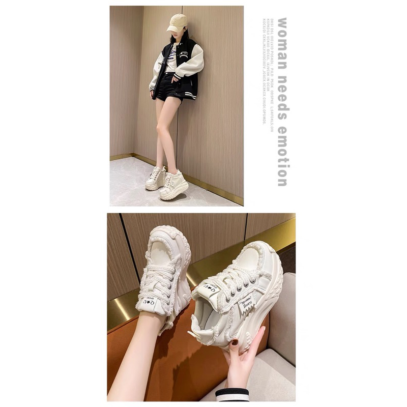 Giày thể thao thời trang độn đế 10cm mới Thu-Đông 2023