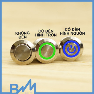 Nút nhấn nhả nút tự giữ 12mm các loại hợp kim có đèn LED