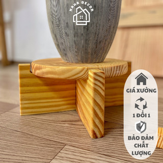 Đế gỗ cao cấp đặt cây cảnh đôn gỗ để cây cảnh ccg12-24cm